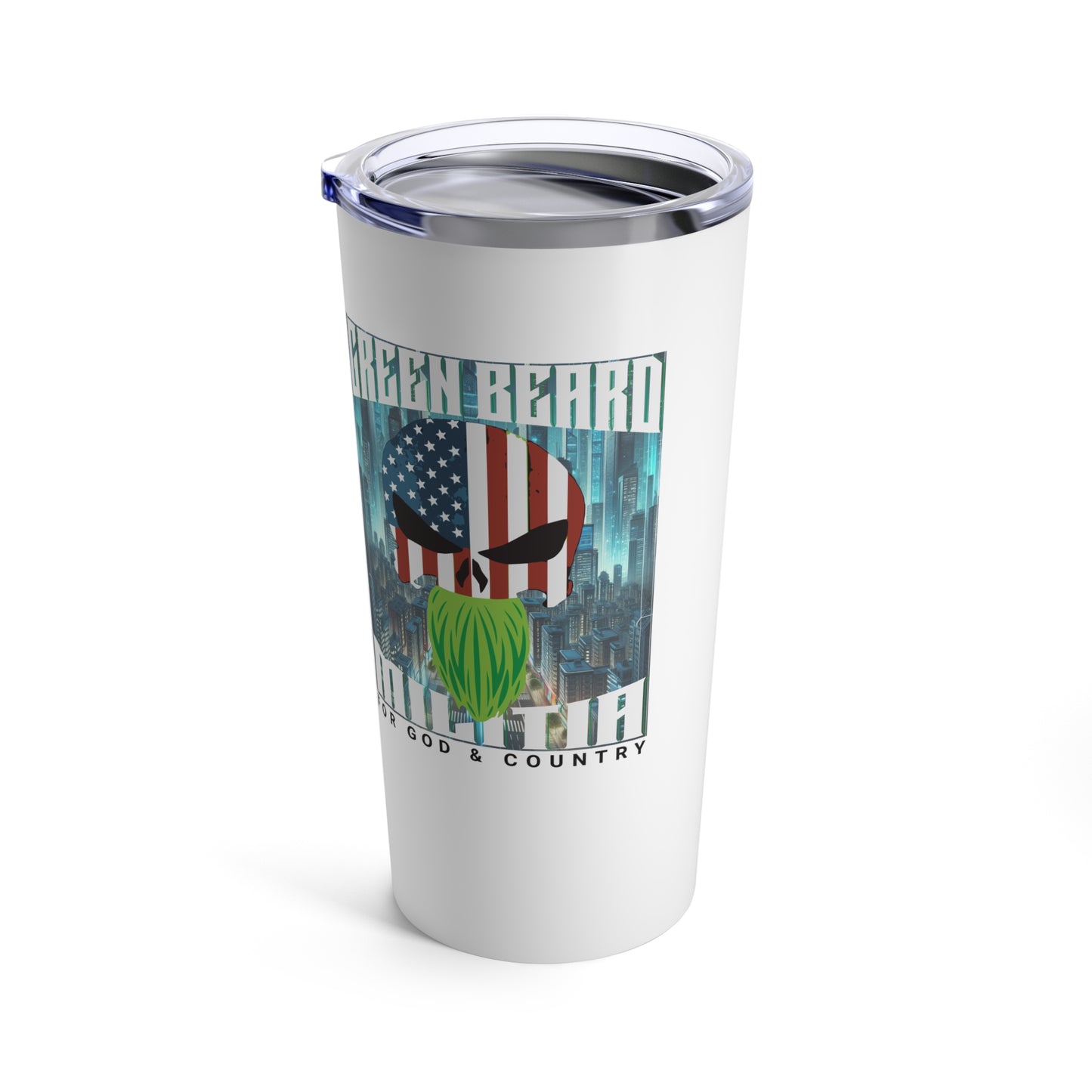 Greenbeard Militia Tumbler – 20oz Stainless Steel Travel Mug for Warriors of Faith, Strength & Resilience