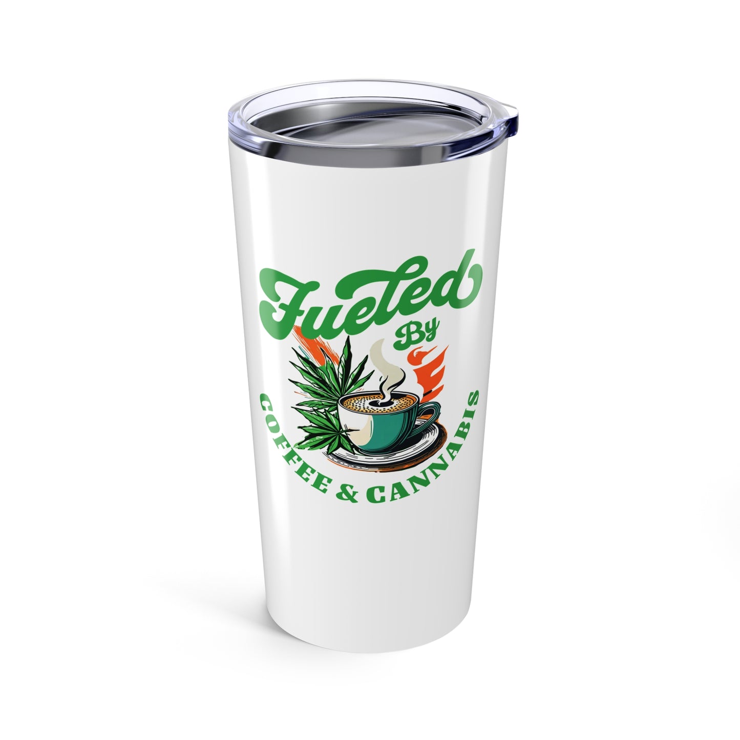 Fueled by Coffee & Cannabis Tumbler – Funny 20oz Stainless Travel Mug for Chill Creatives, Entrepreneurs, & Relaxed Rebels