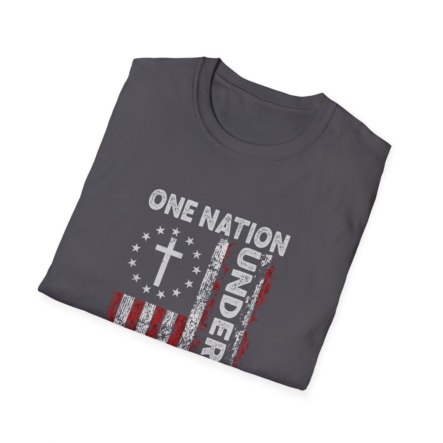 One Nation Under God TShirt  Christian Patriotic American Flag Tee for Men  Women Faith-Based USA Shirt