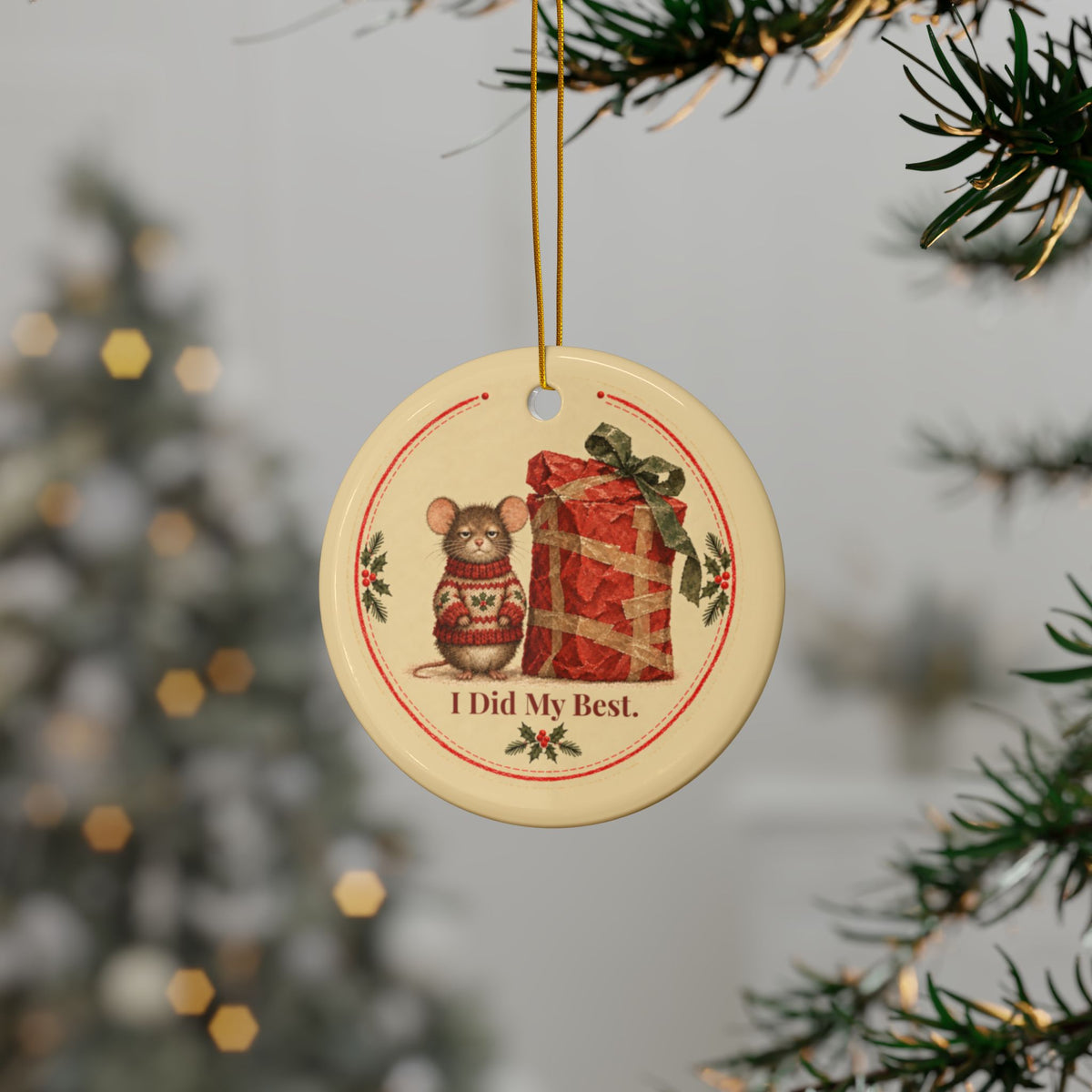 Funny mouse Christmas ornament I Did My Best, view 12