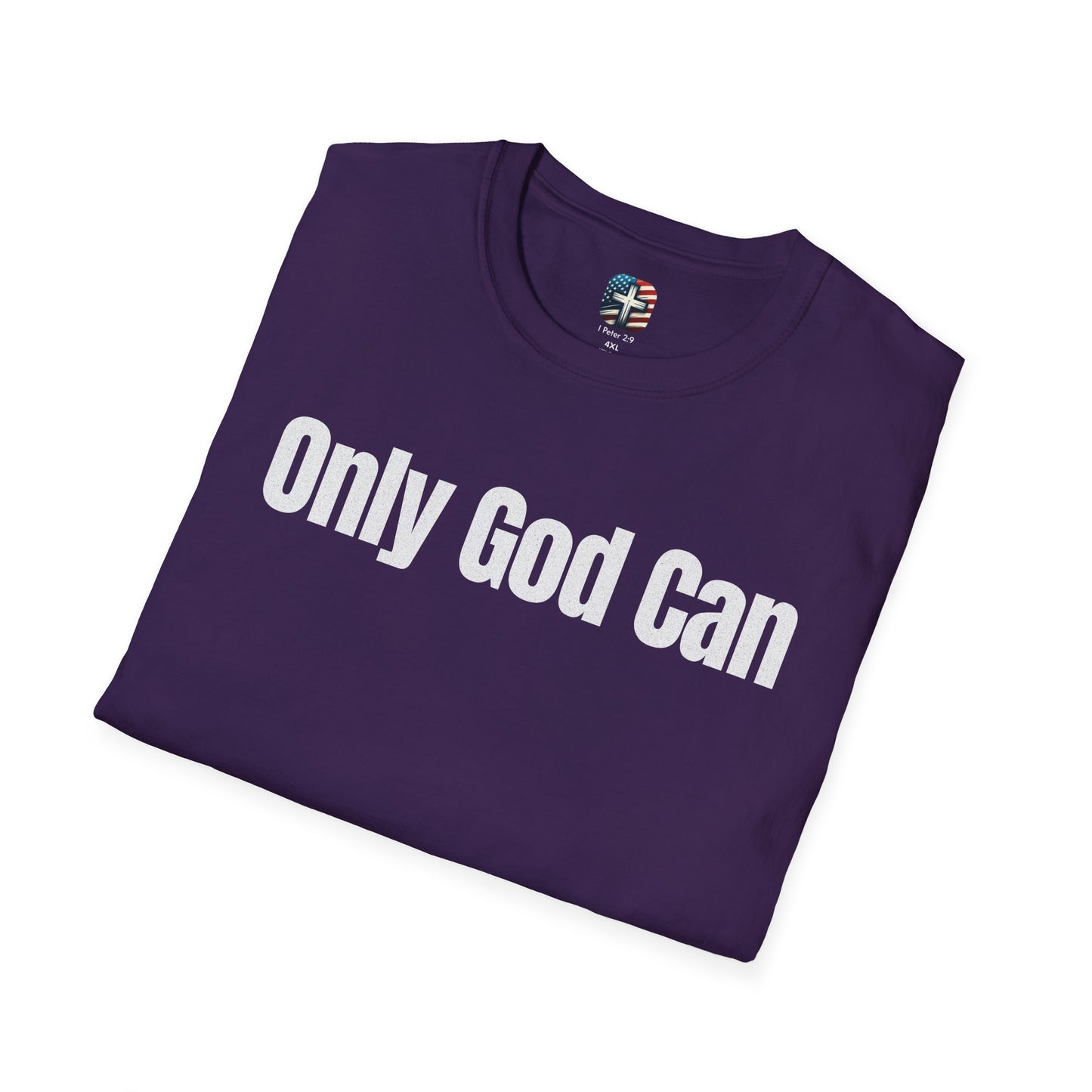 Faith Inspired T-Shirt - 'Only God Can' Inspirational Tee, Turn Regrets Into Redemption Shirt, Faith Gift, Religious Apparel, Christian