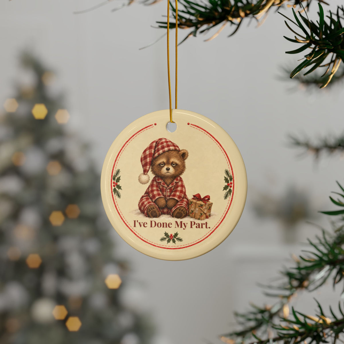 Funny bear Christmas ornament Done My Part, view 12