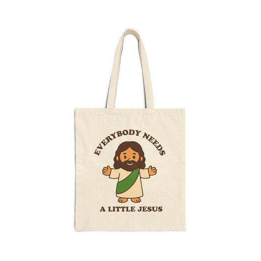 Everybody Needs a Little Jesus Tote Bag – Christian Faith-Inspired Carryall