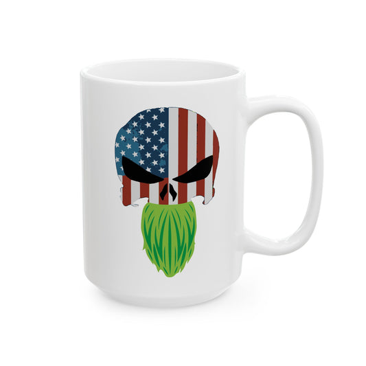 Greenbeard Tribe Mug – 15oz Patriotic Coffee Cup with Wartime Logo for Truth Warriors & Freedom Drinkers