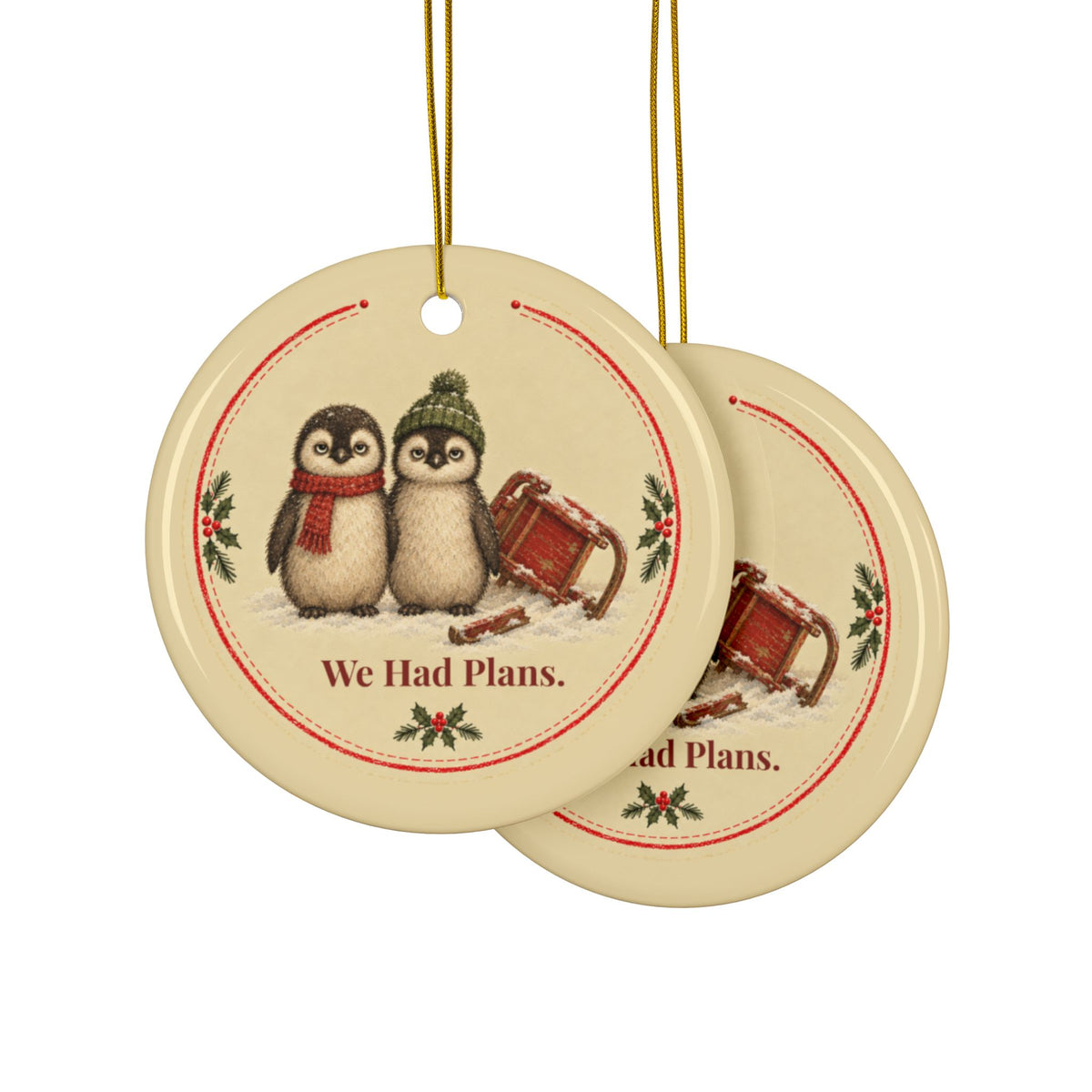 Funny penguin Christmas ornament We Had Plans, view 11