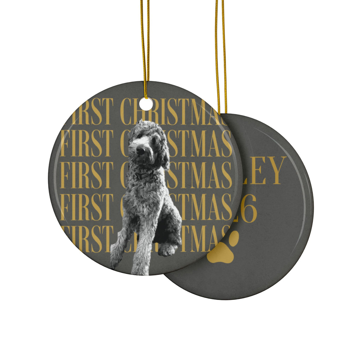 Pet first Christmas dog photo ornament 2026, view 5