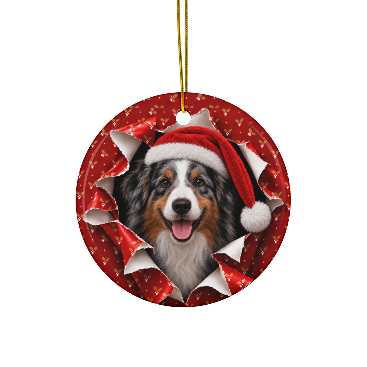 Personalized Australian Shepherd Christmas ornament, view 9