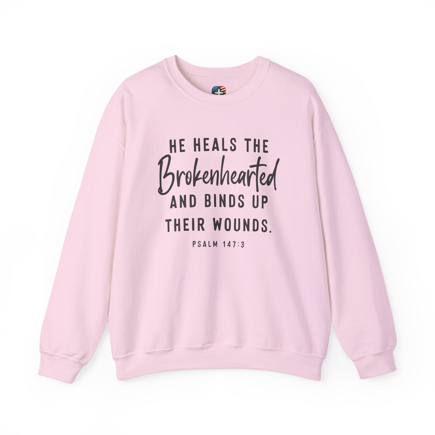 He Heals the Brokenhearted – Christian Sweatshirt, Psalm 147:3