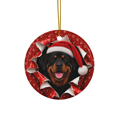 Personalized Rottweiler Christmas ornament, view 9