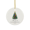 Pickleball Christmas tree ornament 2026, personalized The Year I Learned Pickleball, round ceramic