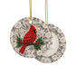 Cardinal Memorial Ornament, Personalized Name and Years, Cardinals Appear When Angels Are Near, Ivory Quilled Paper Look