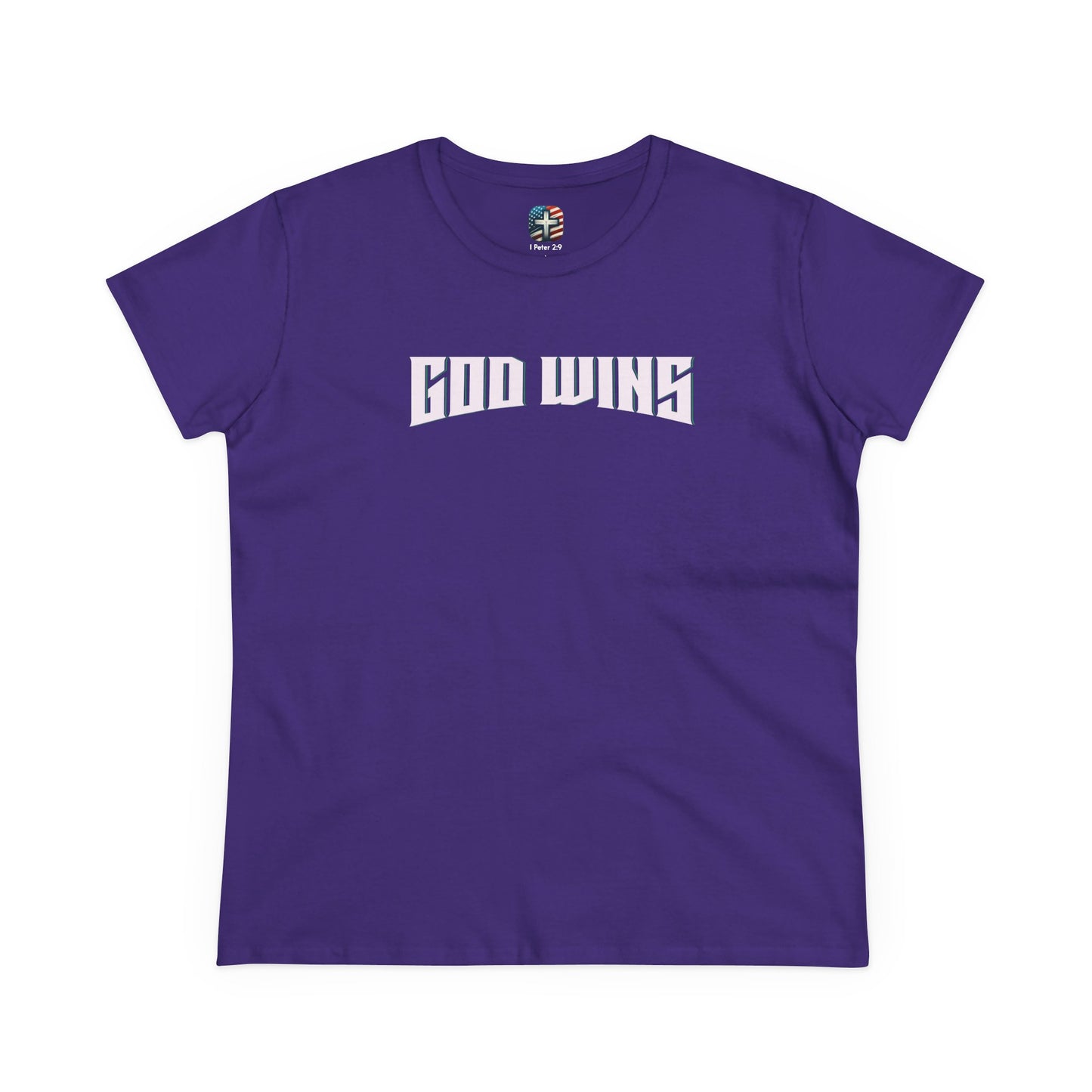 GreenBeard T-Shirt – God Wins Women’s Midweight Cotton Tee, Faith and Unity Apparel