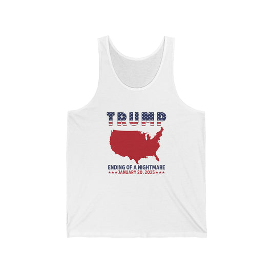 Trump 2025 Tank Top – Ending of a Nightmare Patriotic Sleeveless Shirt for Conservatives & America First Supporters