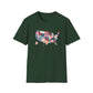 Loved Brave Strong Unisex T-Shirt Christian Patriotic USA Map Scripture Shirt for Men and Women