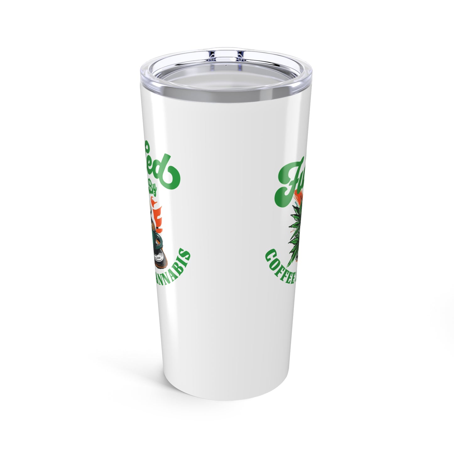 Fueled by Coffee & Cannabis Tumbler – Funny 20oz Stainless Travel Mug for Chill Creatives, Entrepreneurs, & Relaxed Rebels