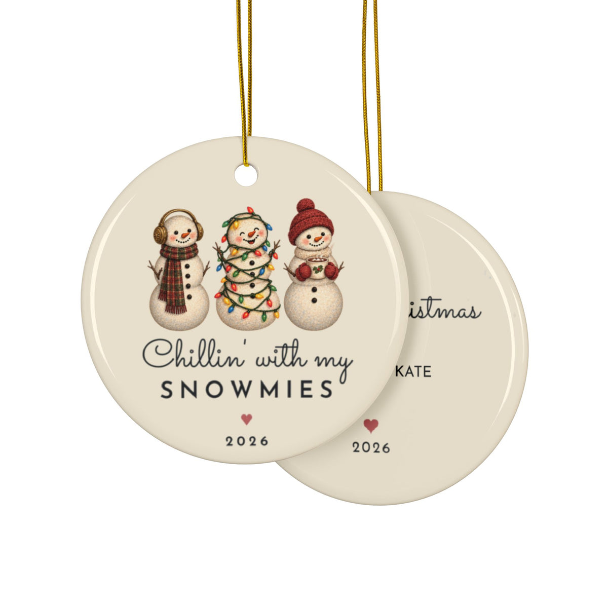 Chillin With My Snowmies best friends ornament, view 14