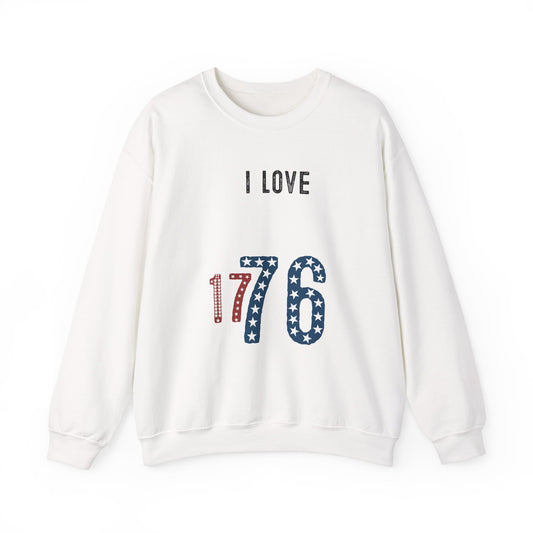 I Love 1776 Sweatshirt Patriotic USA Flag Pullover American Revolution History for Men and Women