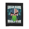 Greenbeard Velveteen Plush Blanket – Patriotic Cozy Throw with Warrior Tribe Logo