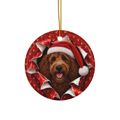 Personalized Goldendoodle Christmas ornament, view 9
