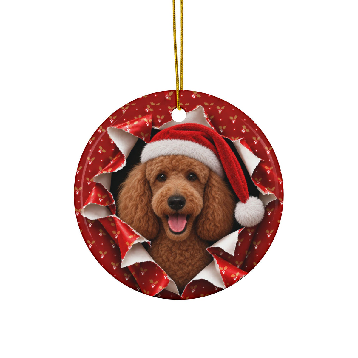 Personalized Poodle Christmas ornament, view 9