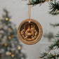 Nativity Christmas Ornament, Carved Look Ceramic Ornament with Luke 2:11 Verse, Christian Christmas Gift