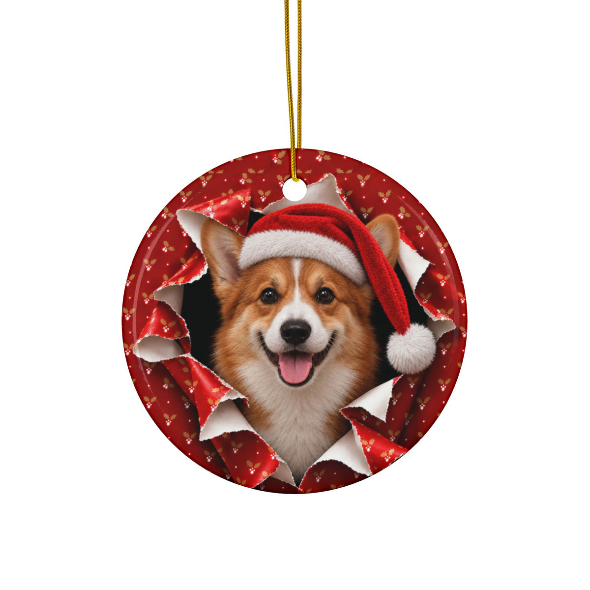 Personalized Corgi Christmas ornament, view 9
