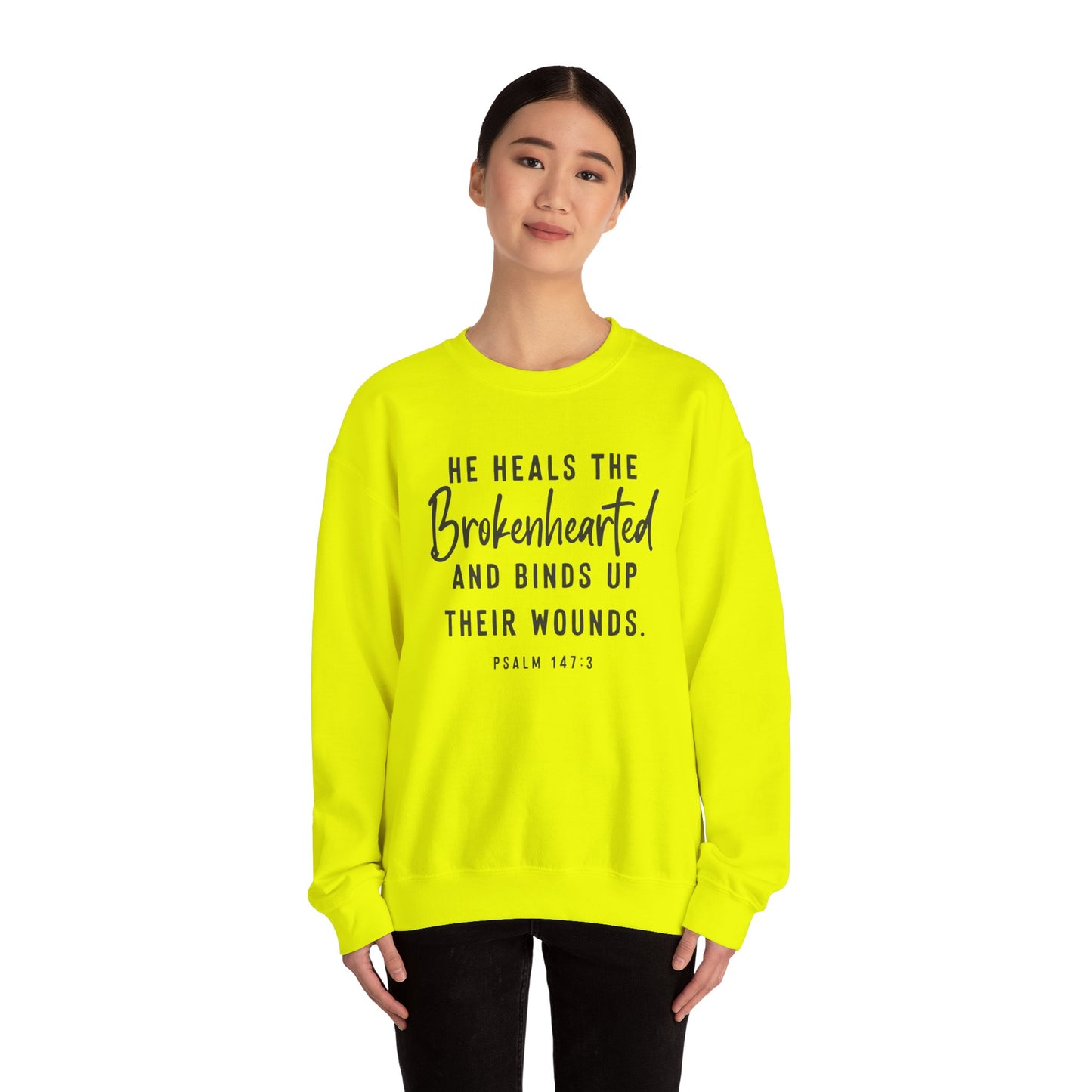 He Heals the Brokenhearted – Christian Sweatshirt, Psalm 147:3