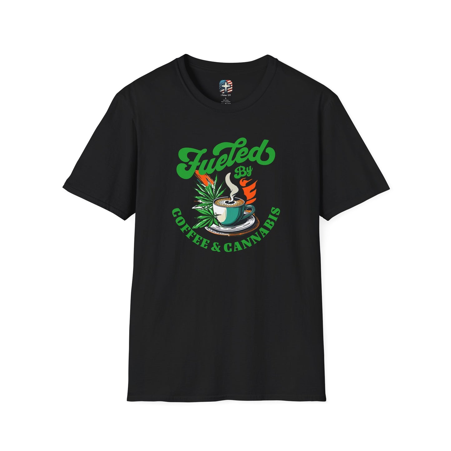 Fueled by Coffee & Cannabis T-Shirt – Funny Unisex Tee for Chill Coffee & Cannabis Lovers