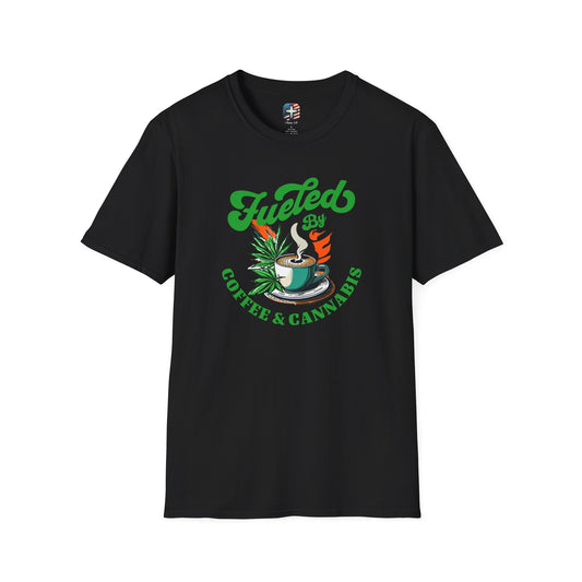 Fueled by Coffee & Cannabis T-Shirt – Funny Unisex Tee for Chill Coffee & Cannabis Lovers