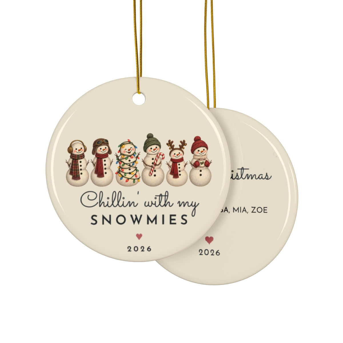 Chillin With My Snowmies 6 friends ornament, view 8