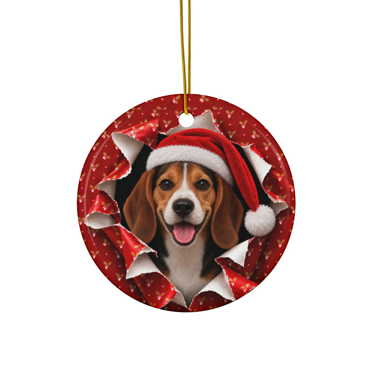Personalized Beagle Christmas ornament, view 9