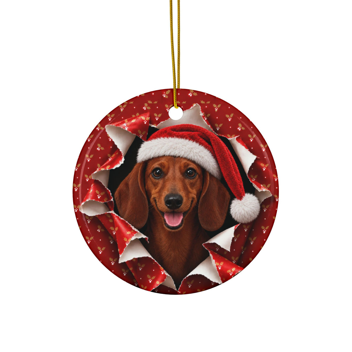 Personalized Dachshund Christmas ornament, view 9