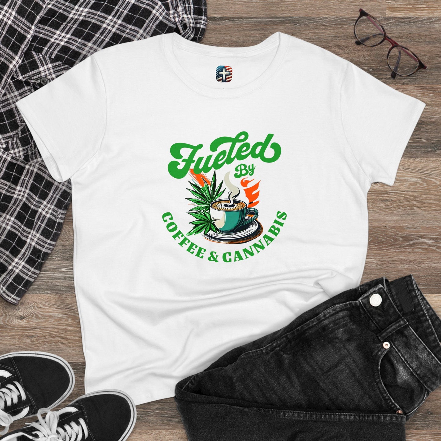 Coffee & Cannabis Women's Midweight Cotton Tee