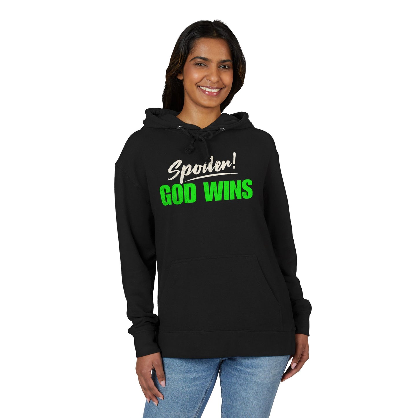 Spoiler: God Wins Hoodie – Faith Over Fear Streetwear for Bold Believers