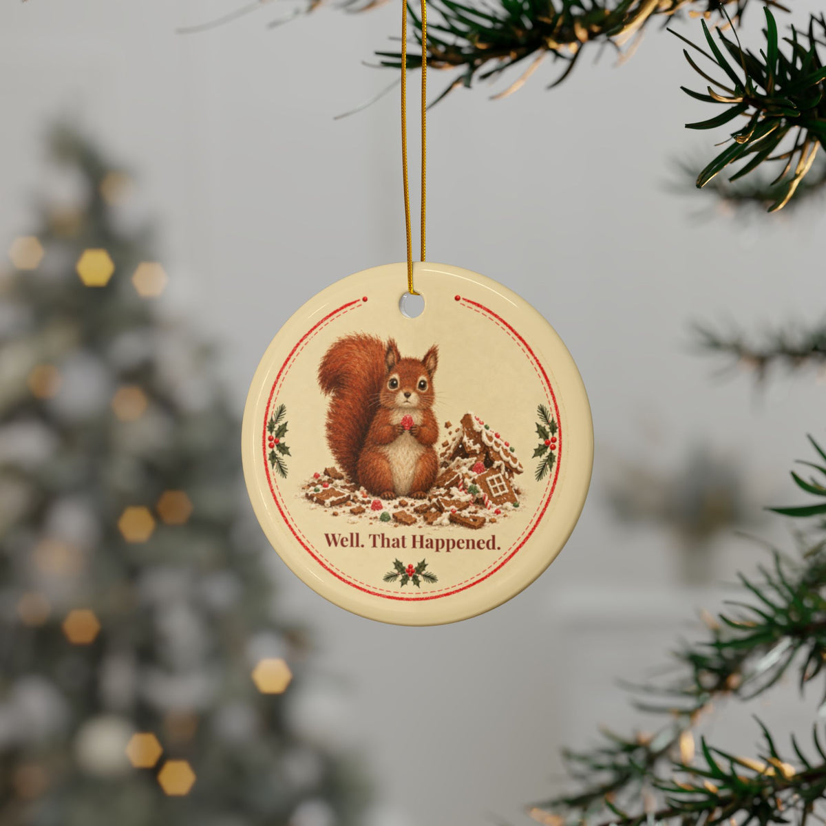 Funny squirrel Christmas ornament Well That Happened, view 12