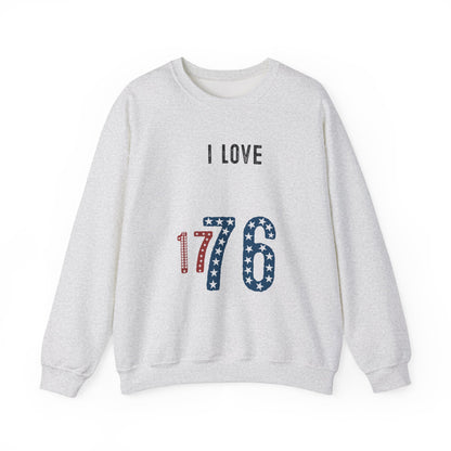 I Love 1776 Sweatshirt Patriotic USA Flag Pullover American Revolution History for Men and Women