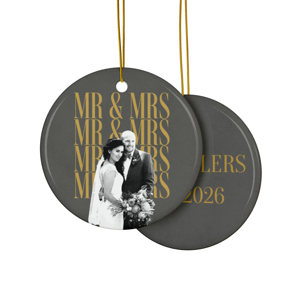 First Christmas married photo ornament 2026, view 5