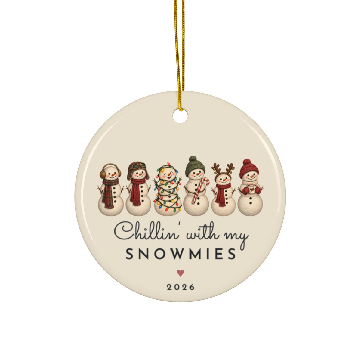 Chillin With My Snowmies 6 friends ornament, view 4