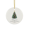 Volleyball Christmas tree ornament 2026, personalized The Year I Learned Volleyball, round ceramic