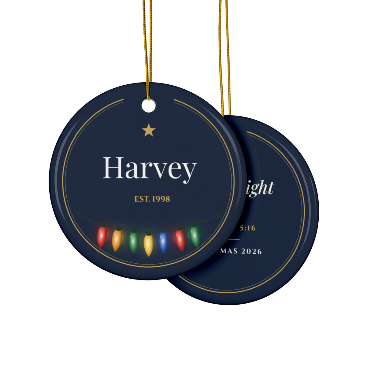 Personalized family name Christmas ornament, view 14