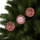 Personalized Pink Reindeer Ornament, Quilled Paper Look Ceramic Christmas Ornament with Name, Cute Girl Christmas Gift