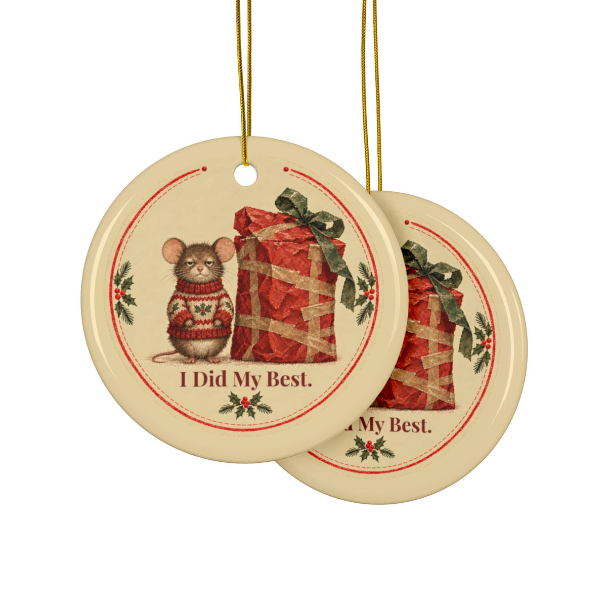 Funny mouse Christmas ornament I Did My Best, view 11