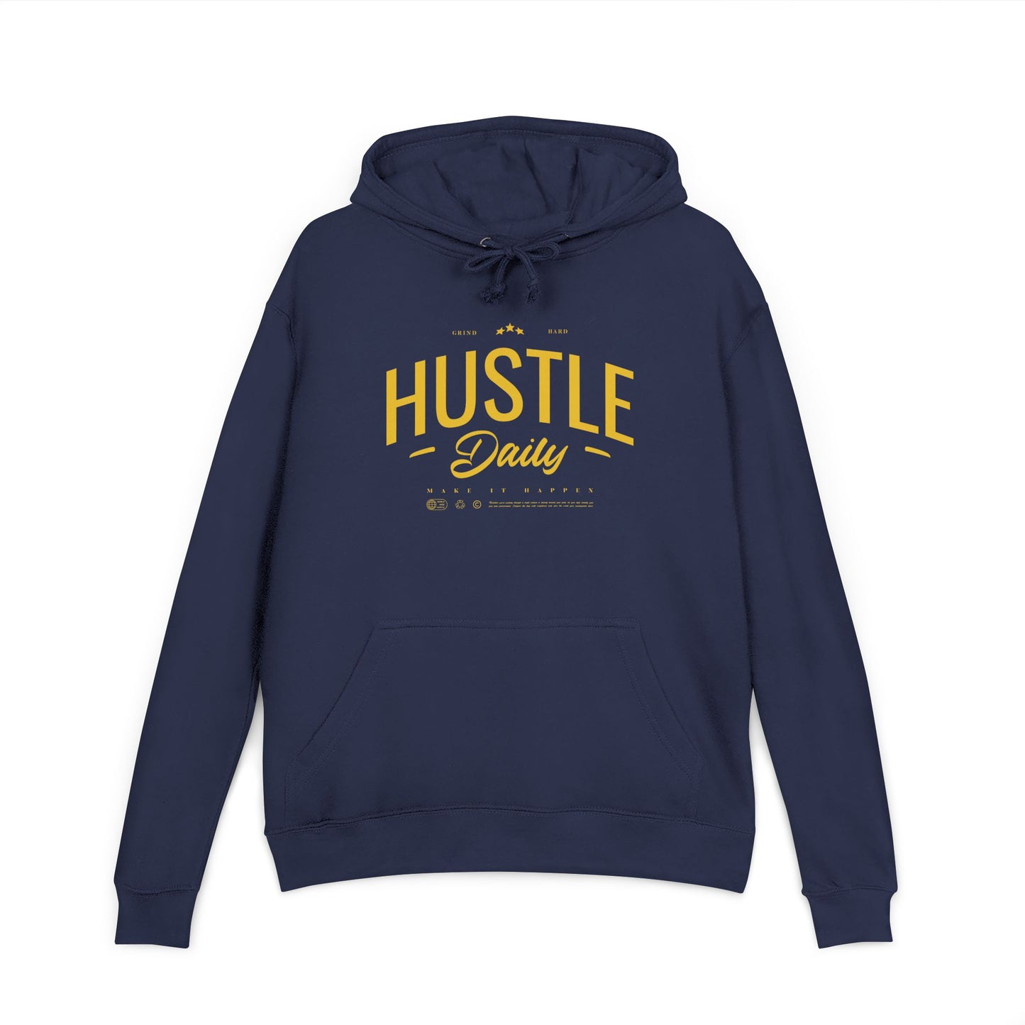 HUSTLE DAILY Hoodie – Grind Hard. Make It Happen. | Motivation & Faith Streetwear