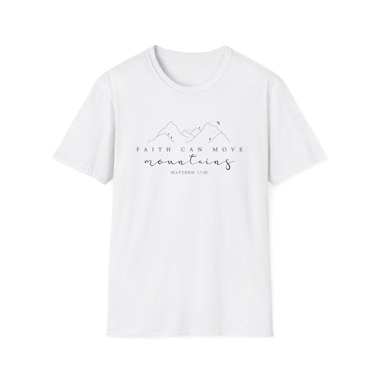 Faith Can Move Mountains Shirt – Matthew 17:20 Bible Verse Christian Tee for Men & Women