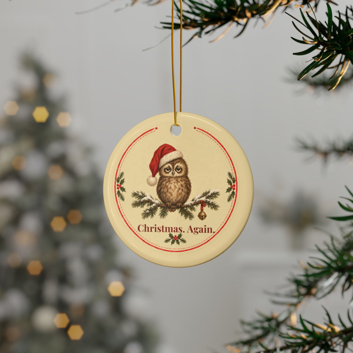 Funny owl Christmas ornament Christmas Again, view 12