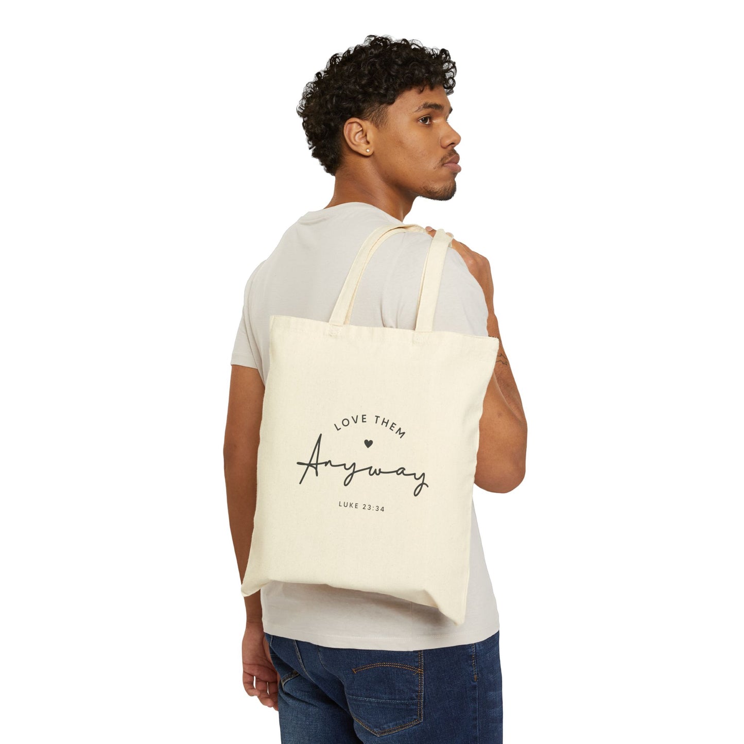 Love Them Anyway Tote – Christian Canvas Bag for Church, Bible Study, & Everyday Grace