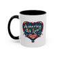 America In Heart Mug – Patriotic Coffee Cup for Veterans, July 4th, & Freedom-Loving Americans
