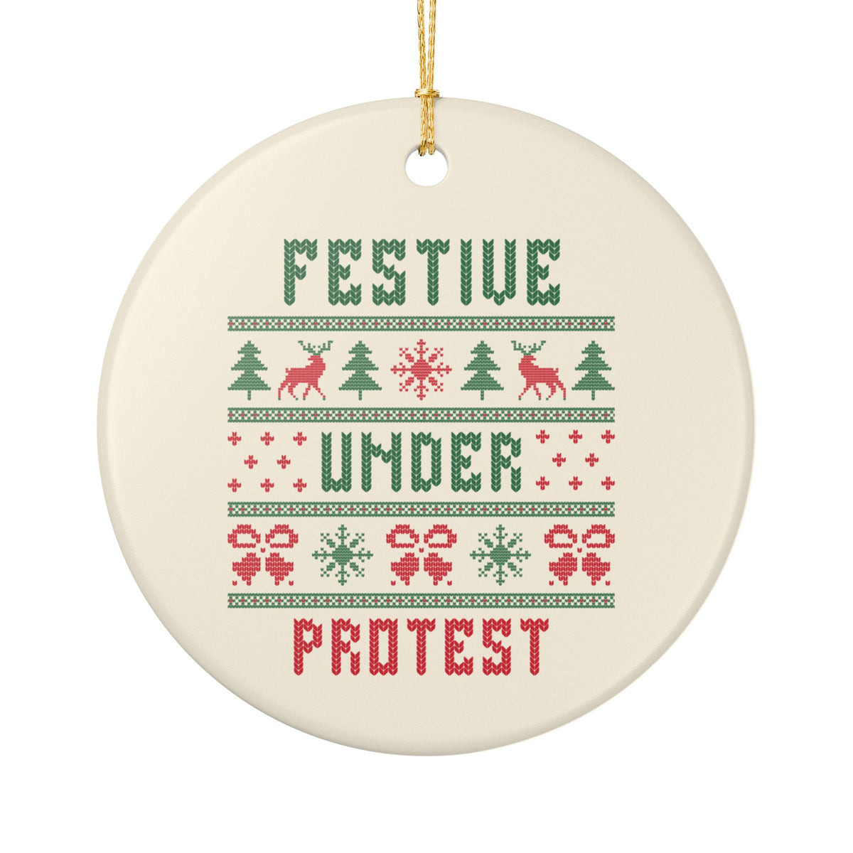 Gen X Christmas ornament Festive Under Protest, view 3