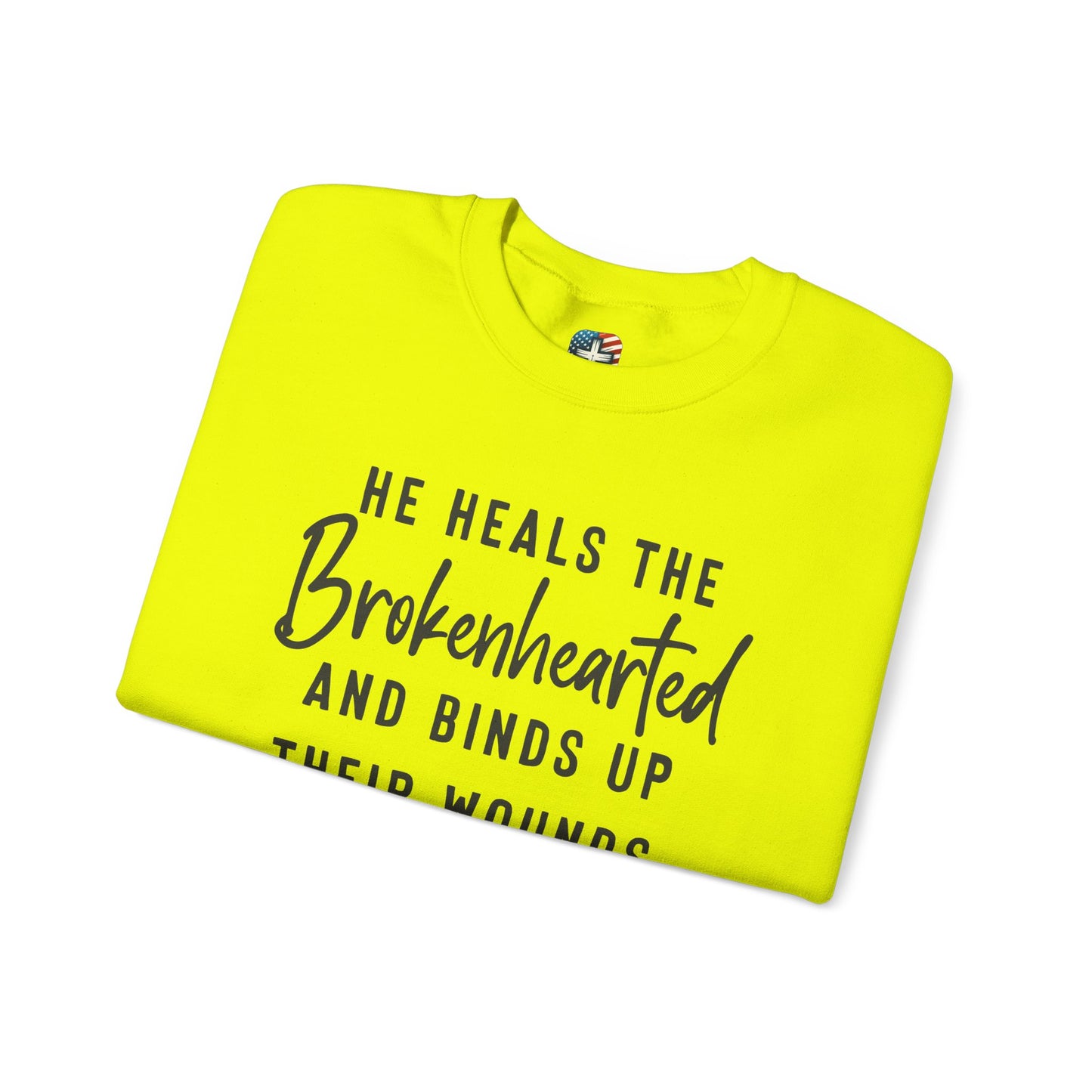 He Heals the Brokenhearted – Christian Sweatshirt, Psalm 147:3