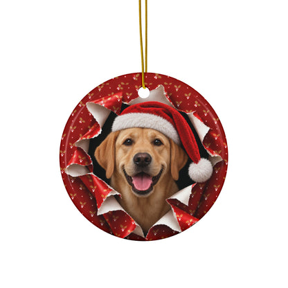 Personalized Yellow Lab Christmas ornament, view 9